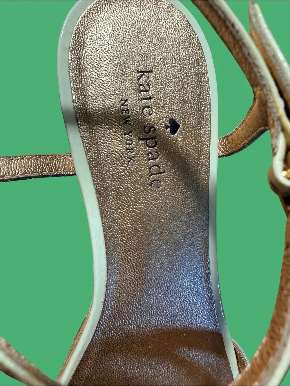 Kate spade Cream and Tan Cork Wedge Sandals